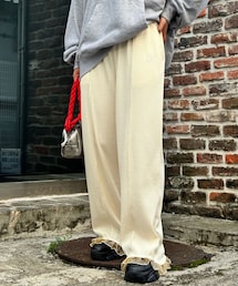 ili イリ ワッフルイージーパンツ　グレー 20240919020111274_215.jpg