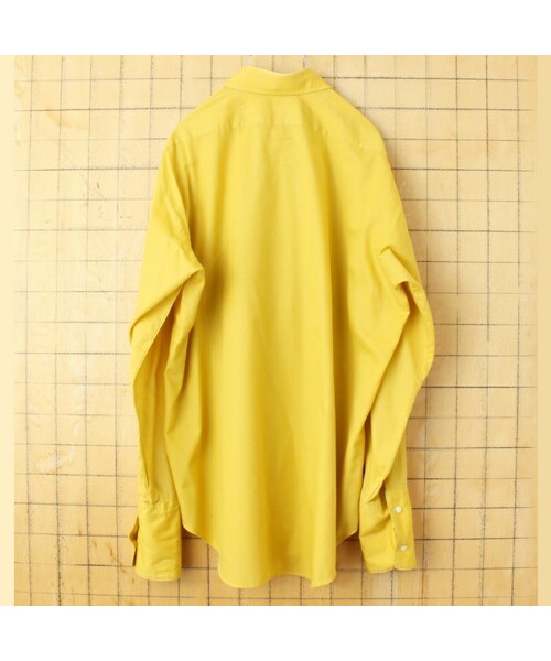 ARROW（アロー）の「70s 80s USA ARROW 長袖 ライトフランネル シャツ イエロー メンズL相当 アメリカ古着（シャツ/ブラウス・レディース・イエロー・L）」の3枚目の写真