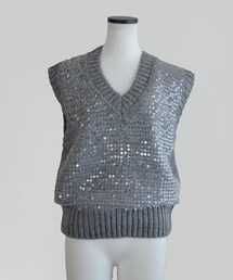 Marient | スパンコールニットベスト(ニット/セーター)