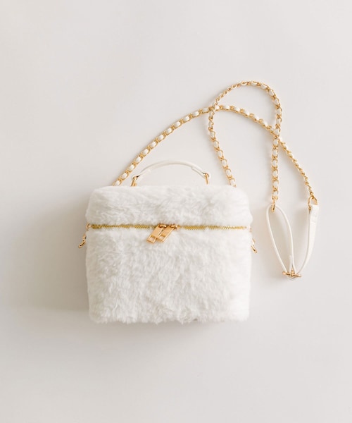 OLIVE des OLIVE(オリーブデオリーブ)の「Aimerianejoieバニティーバッグ(ショルダーバッグ・レディース・ホワイト/ピンク/オフホワイト/ブラック・FREE)」の1枚目の写真