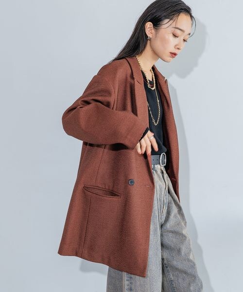 ジーナシス BOXYテーラードレザージャケット JEANASIS(ジーナシス)の「BOXYテーラードジャケット()」 - WEAR