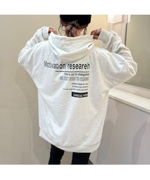 copine | フロントロゴ＆バックプリント薄手パーカー(ライトグレー)(パーカー)