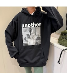 copine | フォトプリントパーカー(ブラック)(パーカー)