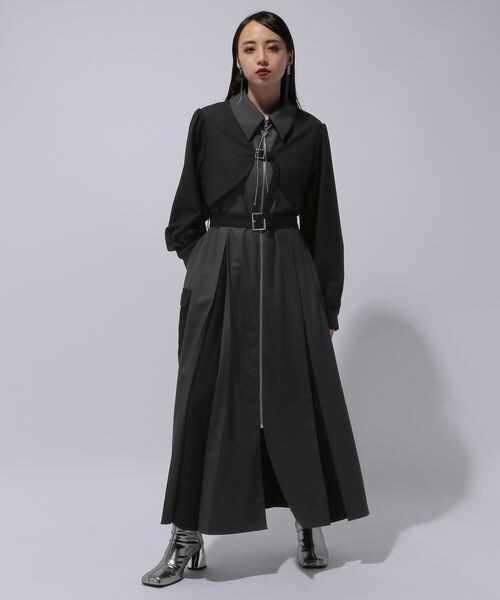 ボレロデザインカーゴワンピース(HARE) グリーン×ブラック HARE（ハレ）の「ボレロデザインカーゴワンピース(HARE