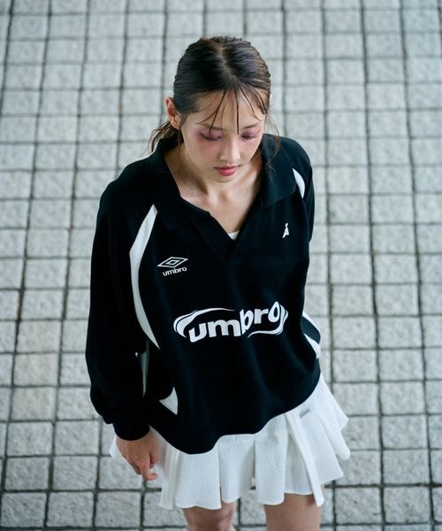 UMBRO×ALAND ユニフォームプルオーバー　ブラック UMBRO（アンブロ）の「【UNISEX】UMBRO×ALAND／ユニフォームプル