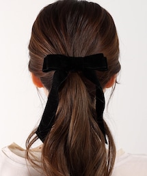 3coins | ベロアダブルリボンヘアフック(ヘアアクセサリー)