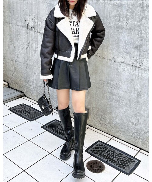 INGNI/イングトッパー(ミニ丈/黒)&ナポレオンジャケット(新品)【ヴィンテ INGNI（イング）の「【新作早割】クロップド丈フライト