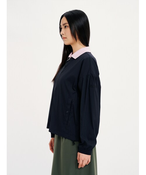 UVカット 吸水速乾 軽量 ショート丈 ノーカラージップナイロンジャケット