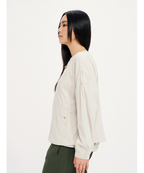 UVカット 吸水速乾 軽量 ショート丈 ノーカラージップナイロンジャケット