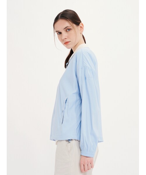 UVカット 吸水速乾 軽量 ショート丈 ノーカラージップナイロンジャケット