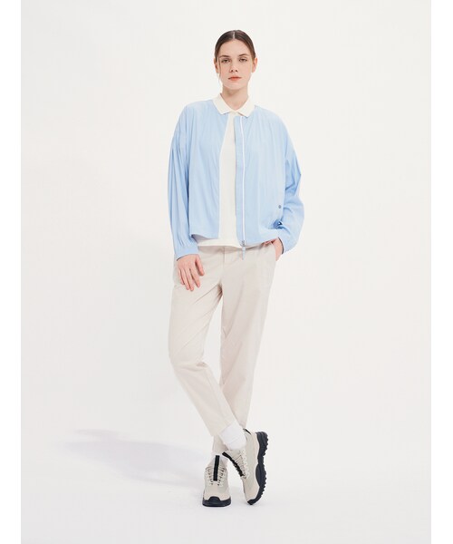 UVカット 吸水速乾 軽量 ショート丈 ノーカラージップナイロンジャケット