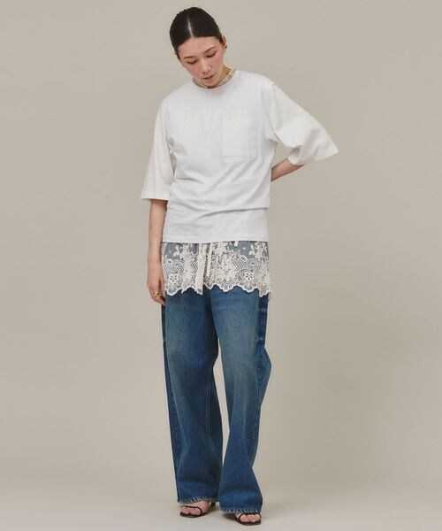 Curensology」 「＆RC」デニムパンツ 36 ホワイト レディース
