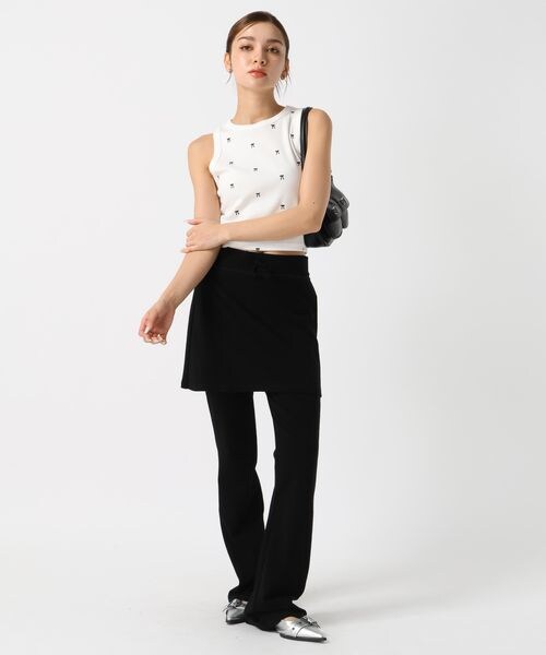 FOREVER 21(フォーエバー トゥエンティーワン)の「レイヤードカットフレアパンツ(フォーマルスーツ/小物・ブラック09/グレー10・S/M)」の18枚目の写真