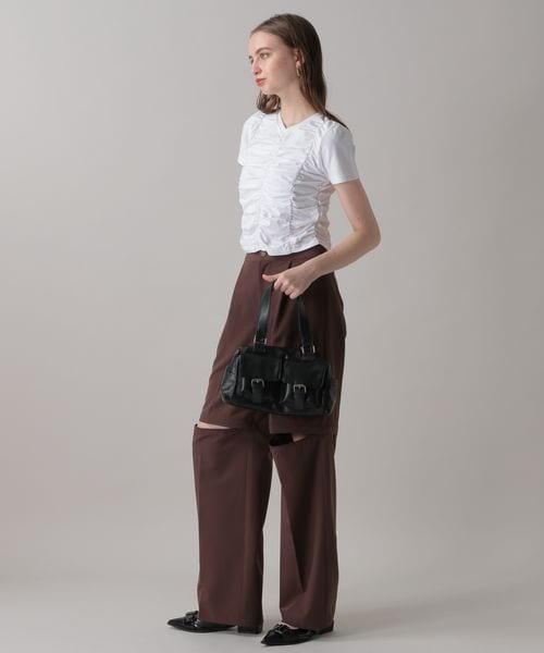 FOREVER 21(フォーエバー トゥエンティーワン)の「2WAYルーズスラックスパンツ(フォーマルスーツ/小物・ブラック09/グレー10/ダークブラウン58・S/M)」の5枚目の写真