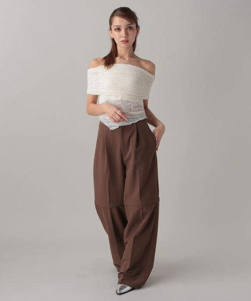 FOREVER 21(フォーエバー トゥエンティーワン)の「2WAYルーズスラックスパンツ(フォーマルスーツ/小物・ブラック09/グレー10/ダークブラウン58・S/M)」の7枚目の写真
