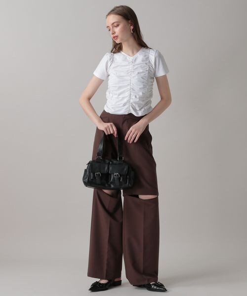 FOREVER 21(フォーエバー トゥエンティーワン)の「2WAYルーズスラックスパンツ(フォーマルスーツ/小物・ブラック09/グレー10/ダークブラウン58・S/M)」の4枚目の写真