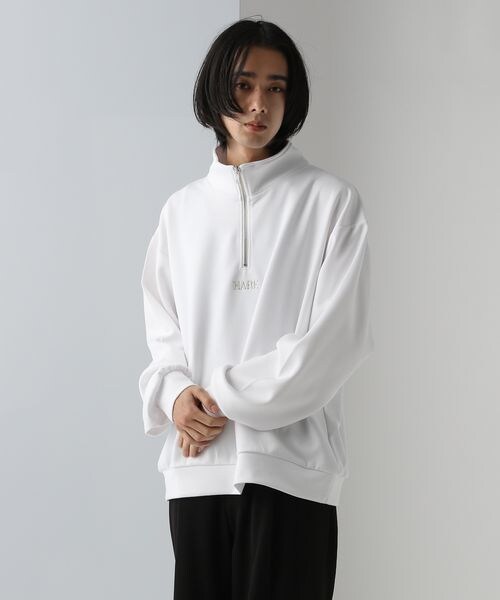 3D-HAREロゴポンチハーフジップスウェット