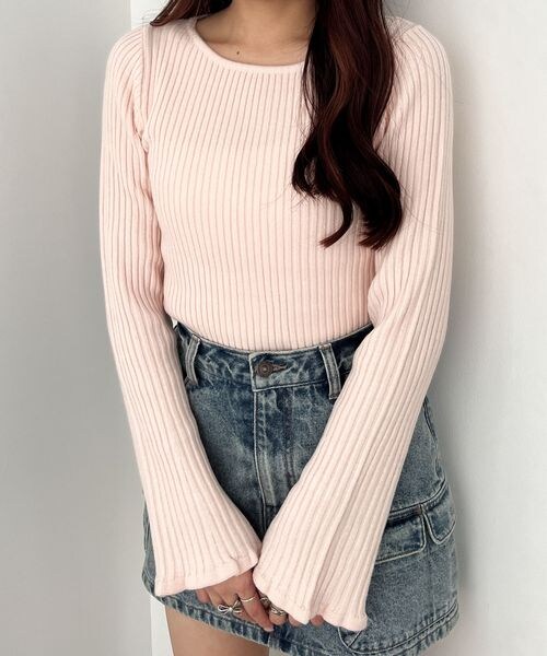 Heather（ヘザー）の「袖フレアリブニット（）」 - WEAR
