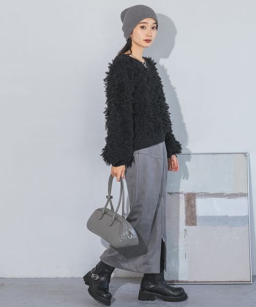 JEANASIS（ジーナシス）の「フェイクレザーボーリングBAG（バッグ・ブラック(09)/グレー(12)/ボルドー(35)・FREE）」の12枚目の写真