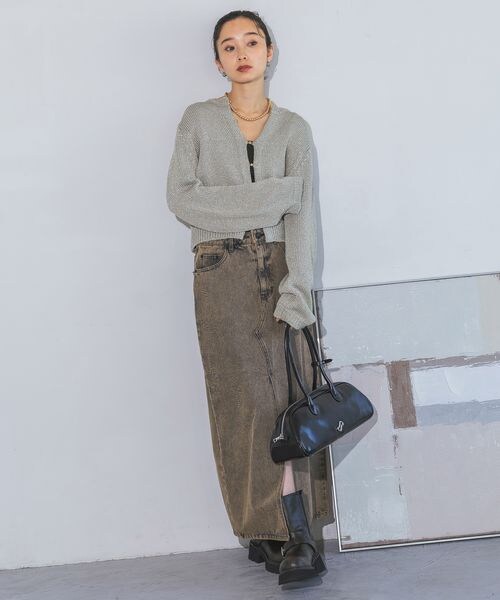 JEANASIS（ジーナシス）の「フェイクレザーボーリングBAG（バッグ・ブラック(09)/グレー(12)/ボルドー(35)・FREE）」の10枚目の写真