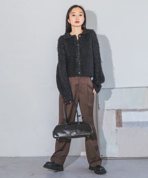 JEANASIS（ジーナシス）の「フェイクレザーボーリングBAG（バッグ・ブラック(09)/グレー(12)/ボルドー(35)・FREE）」の9枚目の写真