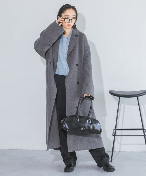 JEANASIS（ジーナシス）の「フェイクレザーボーリングBAG（バッグ・ブラック(09)/グレー(12)/ボルドー(35)・FREE）」の4枚目の写真