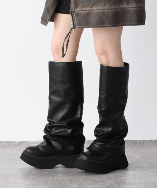 ジーナシス ビガーブーツ ジーナシス ビガーロングブーツ 黒 JEANASIS