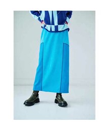 HCAE　CONTRAST STITCH PILE FABRIC SKIRT