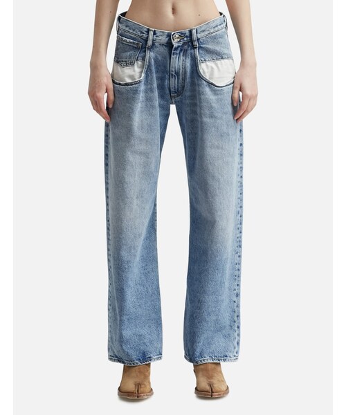 Straight Jeans With Contrasted Pockets