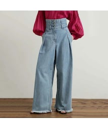 24SS✨ STUMBLY スタンブリー リネンデニムタックワイドパンツ ブルー STUMBLY（スタンブリー）｜パンツ一覧 - WEAR