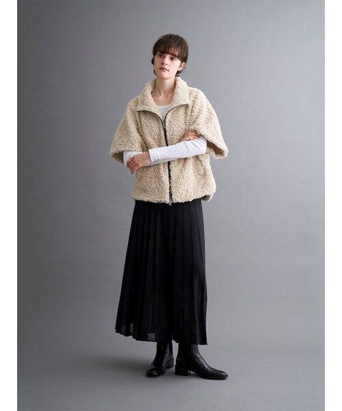 three dots（スリードッツ）の「プードルボア ポンチョベスト（）」 - WEAR