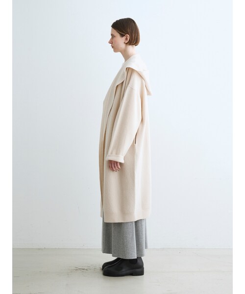 three dots（スリードッツ）の「フェルトセーター カーディガンコート