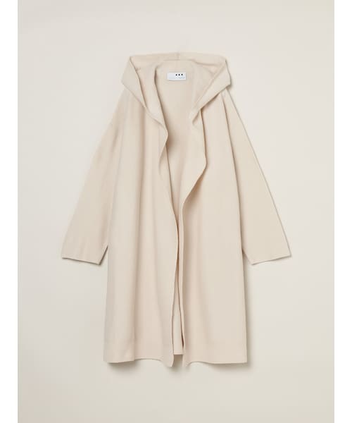 【今期新品】three dots フェルトカーディガンコート アイボリー three dots（スリードッツ）の「フェルトセーター カーディガンコート