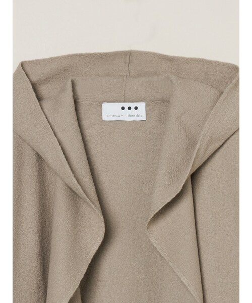 three dots（スリードッツ）の「フェルトセーター カーディガンコート