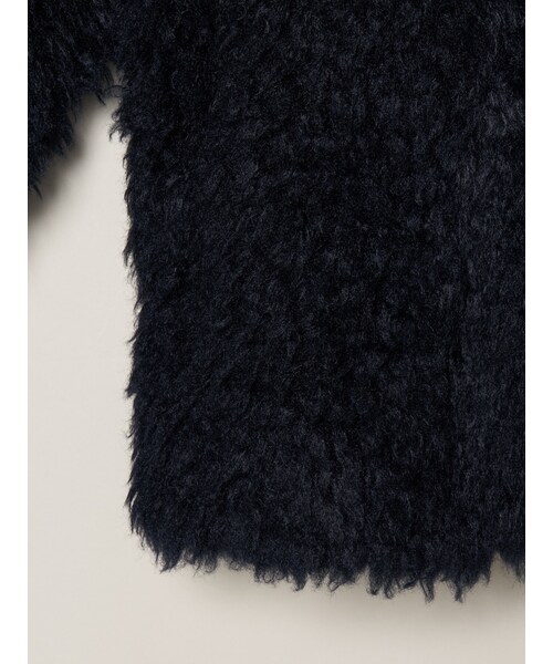 【新品未使用】☆three dots☆エコペルファー ショートコート　アイボリー 2024AW今季・人気完売品 / 未使用 / three dots / エコペルファー