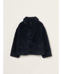 three dots（スリードッツ）の「エコペルファー ショートコート