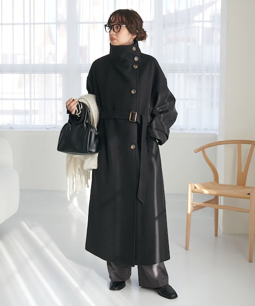 DISCOAT（ディスコート）の「【WEB限定】スタンドカラーロングコート