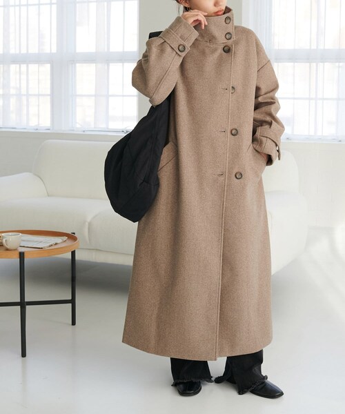 DISCOAT（ディスコート）の「【WEB限定】スタンドカラーロングコート