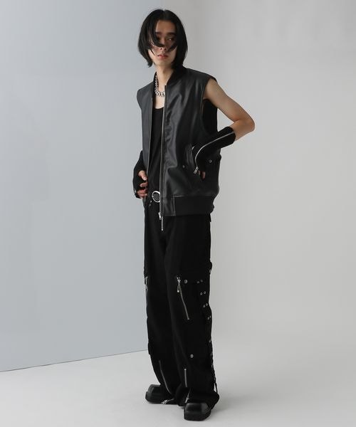 HARE　ブラックレザードッキングジャケット HARE（ハレ）の「レザードッキングブルゾン（）」 - WEAR