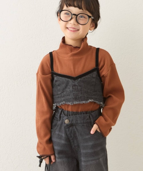 CIAOPANIC TYPY(チャオパニックティピー)の「【KIDS】配色リブステッチタートル(Tシャツ/カットソー・キッズ・アイボリー/レッド/ブラウン/グレー/ブラック・S/M/L/XL/XXL)」の4枚目の写真