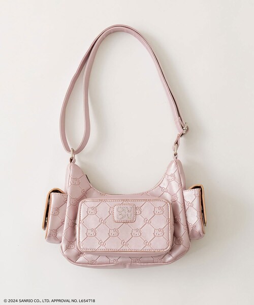 OLIVE des OLIVE（オリーブデオリーブ）の「HELLO KITTY モノグラムバッグ（ショルダーバッグ・レディース・ホワイト/ピンク/サックスブルー/ブラック・FREE）」の4枚目の写真