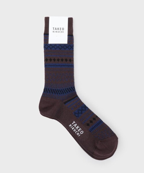 TAKEO KIKUCHI（タケオキクチ）の「フェアアイルソックス（レッグウェア・メンズ・グリーン(524)/ブラウン(543)/ライトベージュ(551)・00）」の2枚目の写真