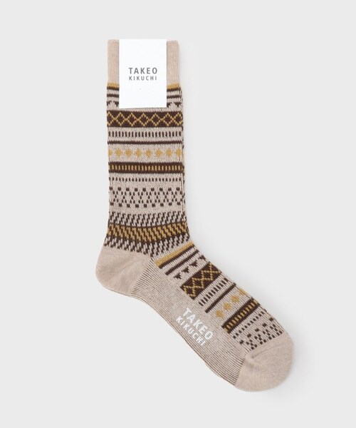 TAKEO KIKUCHI（タケオキクチ）の「フェアアイルソックス（レッグウェア・メンズ・グリーン(524)/ブラウン(543)/ライトベージュ(551)・00）」の3枚目の写真