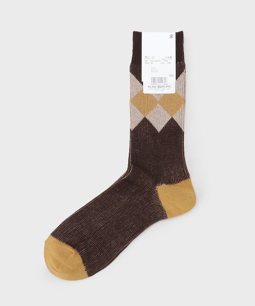 TAKEO KIKUCHI（タケオキクチ）の「アーガイルソックス（レッグウェア・メンズ・チャコールグレー(513)/ベージュ(552)/ネイビー(594)・00）」の5枚目の写真