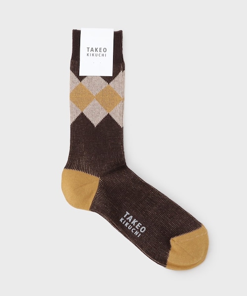 TAKEO KIKUCHI（タケオキクチ）の「アーガイルソックス（レッグウェア・メンズ・チャコールグレー(513)/ベージュ(552)/ネイビー(594)・00）」の4枚目の写真