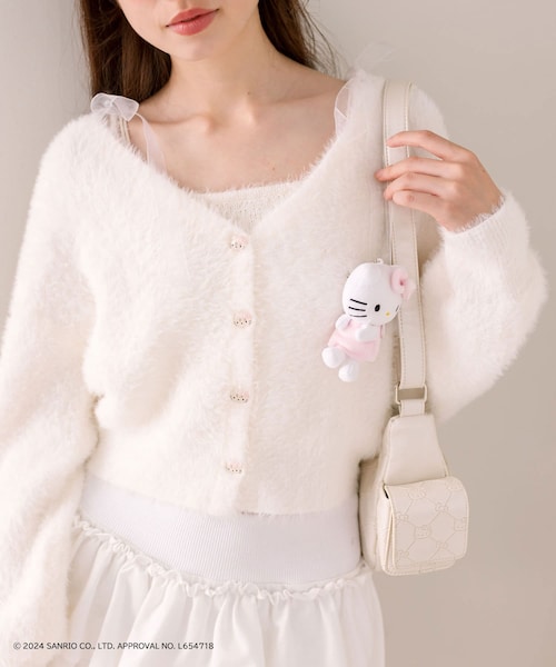 OLIVE des OLIVE(オリーブデオリーブ)の「HELLO KITTY ふわふわカーデ(カーディガン/ボレロ・レディース・オフホワイト/ピンク/サックスブルー・FREE)」の1枚目の写真