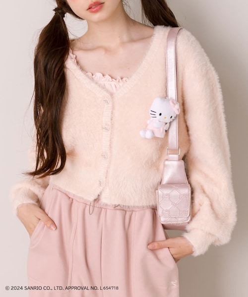 OLIVE des OLIVE(オリーブデオリーブ)の「HELLO KITTY ふわふわカーデ(カーディガン/ボレロ・レディース・オフホワイト/ピンク/サックスブルー・FREE)」の3枚目の写真