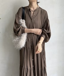 DouDou | タックティアードワンピース(シャツワンピース)