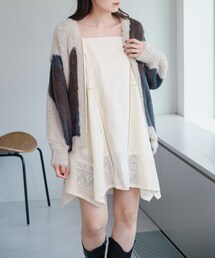 【垢抜けレイヤードアイテム】パッチワークコットンキャミワンピース セール】【垢抜けレイヤードアイテム】パッチワークコットン