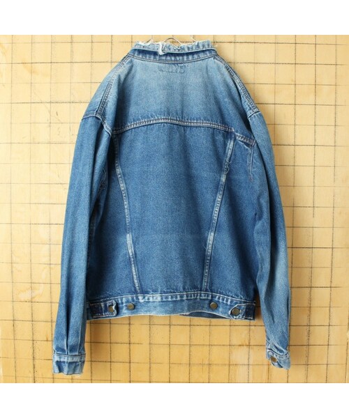 の「80s 90s USA AMERICAN HERO クラッシュ デニム ジャケット メンズL